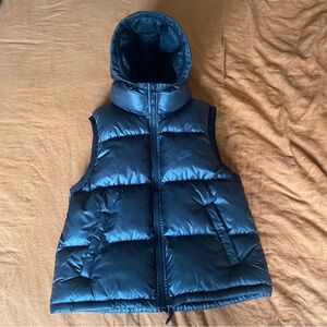 Kids Black Nike Hooded Puffer Vest